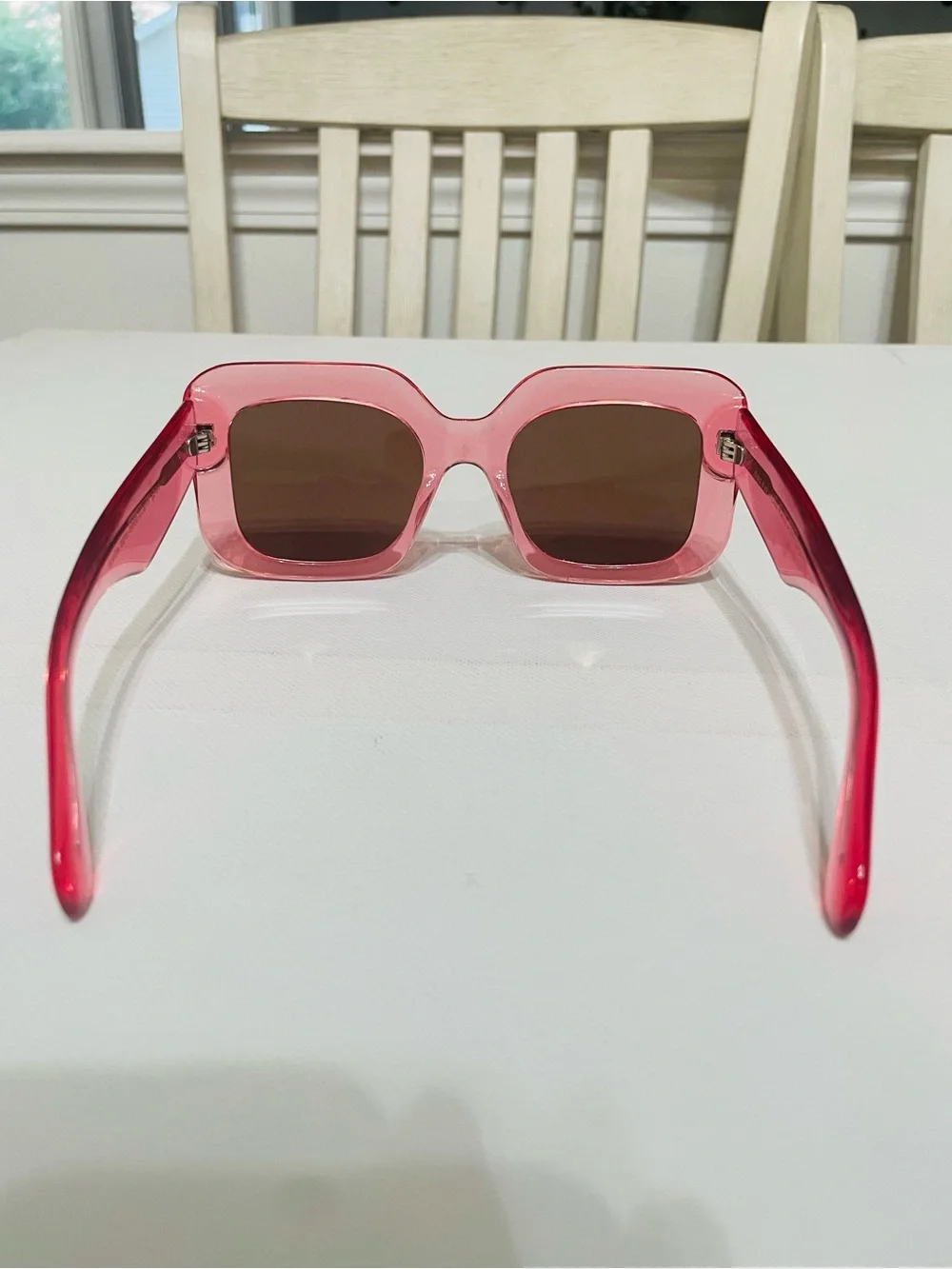DIFF Giada Candy Pink Polarized Oversized Square Sunglasses